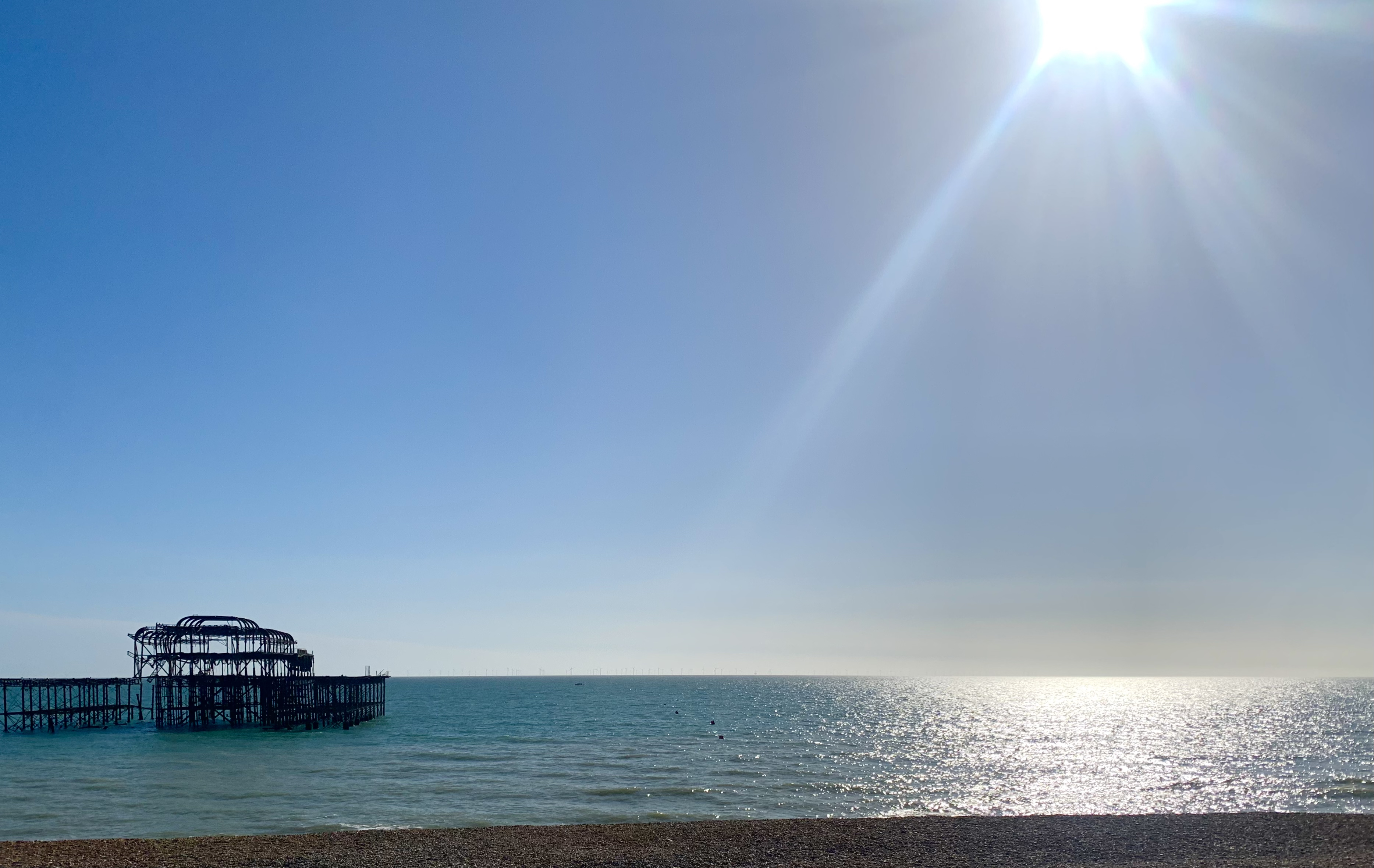 The remains of the Brighton West Pier.